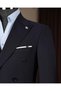 Italian Style Slim Fit Double-Breasted Jacket Trousers Suit 44% Wool Navy Blue T14585 - 3