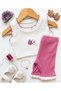 Girl's Summer Embroidered Cropped Capri Length 2-Piece Bottom and Top Ribbed Set