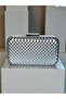 Silver Embossed Leather Women's Evening Dress Bag Wedding Engagement Graduation - 3