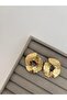 Curved Plate Vip Gold Color Earrings - 3