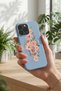 iPhone 15 Pro Max Compatible Launch Silicone Soft Flower Pattern Shock Absorbing Case Blue