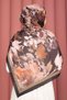 Romance Floral Patterned Shawl Series Bitter Coffee - 3