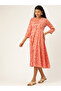 Floral Print A-Line Shirt Midi Dress - 2