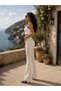Women's Beige Spanish Flare High Waist Power Lycra Shape-Weaving Denim Pants - 2