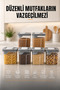 6-Piece Food Storage Container Set 4X1.8L + 2X3.6L Transparent Gray Lid Organizer for Legumes - 6