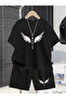 Special Black Printed Oversize Tshirt Shorts Set