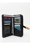 Women's Faux Leather Wallet with Gold Buckle and Phone Compartment - 8