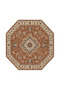 Sdt Anatolian Motif Vintage Octagonal Classic Medallion Patterned Orange Tile Cream Base Decorative Carpet Sdt1357 - 3