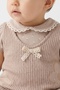 Muhino Baby Girl Floral Patterned Lace-Up Snap-On Jumpsuit (100% Cotton) - 3
