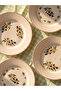Esvab • Modern & Distinctive Olive Embroidered Ceramic Plate Set of 4, 20 cm