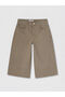 Brown Women's Jean Shorts with Belt - 5