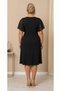 Women's Plus Size Double Breasted Collar Short Sleeve Waist Brooched Skirt Chiffon Pleated Detailed Midi Evening Dress 27001 - 8