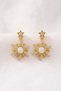 Star Detailed Sun Model Zircon Stone Stainless Steel Women's Earrings