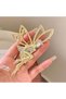 Women's Gold Metal Fairy Girl Figured Luxury Clasp with Zircon Stones - 3