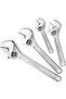 4-Piece Adjustable Wrench Set, Forged Carbon Steel, Chrome-Plated, Metric & SAE (15/20/25/30 cm) for Home, Garage, and Professional Use