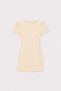 Ecru Pleated Short Women's Dress