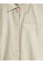 Ecru Linen Blend Women's Shirt by Güli̇s Gi̇yi̇m - 3