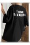 Unisex Oversized Printed Crew Neck Short Sleeve Black T-Shirt