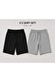 Unisex 2-Piece Black Gray Wide Leg Shorts Set