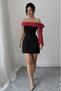 Women's Madonna Collared Ribbon Detailed Short Imported Crepe Dress - 5