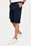 Men's Navy Blue Lycra Gabardine Modern Fit Cargo Capri Shorts–Multi-Pocket Summer Relaxed Fit Shorts 2014 - 4