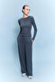 D7128Axar126 Anthracite Wide Leg Standard Length Modal Sports Pants - 2
