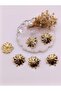 Gold, Crinkled Textured, Embossed Button (Small Size), 6 Pieces