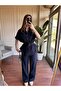 Linen Suit with Gold Buttons - Navy Blue - 6
