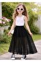 Girl's Long Tulle Skirt with Lining - 2