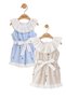 Baby Girl Kids Summer Shorts Jumpsuit Floral Pattern Tie up Summer Dress Outfit Blue - 6