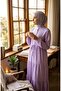 Floral Patterned Layered Hijab Dress 0291-02 Lilac