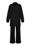 Oysho Fabric Stone Zippered Tunic Pants Double Set 0282-01 Black - 6