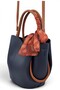 Navy Blue, Tulip Model, Scarf, Puppy, Cross Strap, Women's Hand and Shoulder Bag - 3