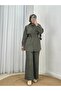 Selenay Bolero Trouser Suit-Na3442 Khaki