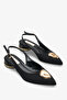 Rodica Women's Open Back Ballerinas with Accessories - Black Nubuck - 2