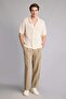 100% Cotton Relax Fit Openwork Short Sleeve Polo Ecru Knitwear T-Shirt G8307Ax26Sm - 2