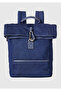 Men's Navy Blue Cotton Blend Backpack