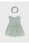 Baby Girl Tulle Dress with Headband Green - 4