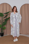 Gray Lace Design Strappy Cotton Maternity Nightgown-2-Piece Set - 3