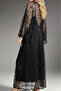Maison Bride Rosalie 2-Piece Set - Black Satin Nightgown and Robe Set, Lace Bridal Nightgown - 4