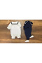 Baby Boy Hooded Winter Sailor Collar Snap-On Romper - 2
