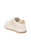 White Beige Lace-Up Women's Sneakers - 4
