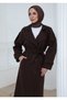 Beautiful Back Detail Belted Trench Coat Brown - 5
