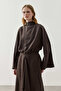 Front-Piece Tencel Dress Brown - 7