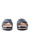 Genuine Leather Black Knitted Wedge Heel Women's Slippers - Z26229-2 - 3