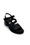 Genuine Leather Orthopedic Women's Sandals – Low Heeled Casual & Summer Comfortable Stylish Sandals with Stitching Detail - 2