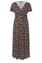 Plus Size Floral Print Tie Waist Dress - 2