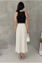 Women's White Polka Dot Modal Fabric Skirt Bohemian Midi Length - 3