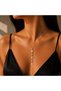 Clover Y Necklace - Stainless Steel Zircon Stone Y Necklace
