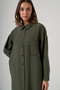 Nuss Front Snap Detail Trouser Suit 1052 Green - 4